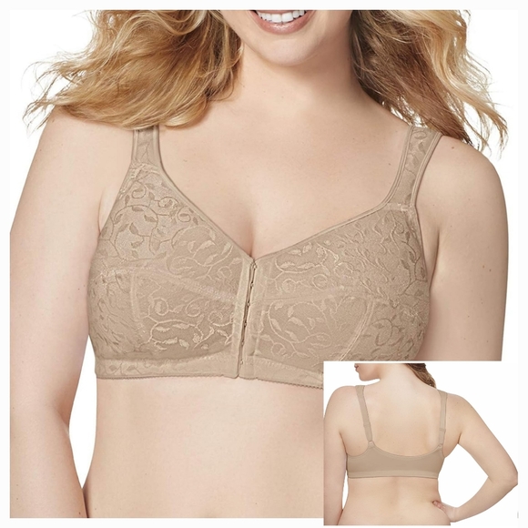 42D Plus Size Women's Easy On Front Close Wirefree Bra. - Picture 4 of 13